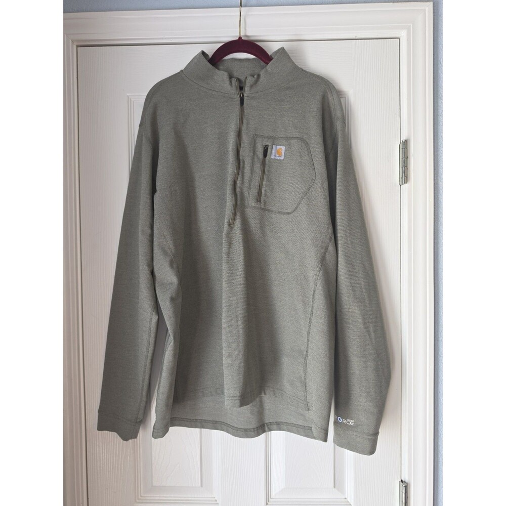 Carhartt Men's Base Force Heavyweight Quarter-Zip Top, Grey, XL